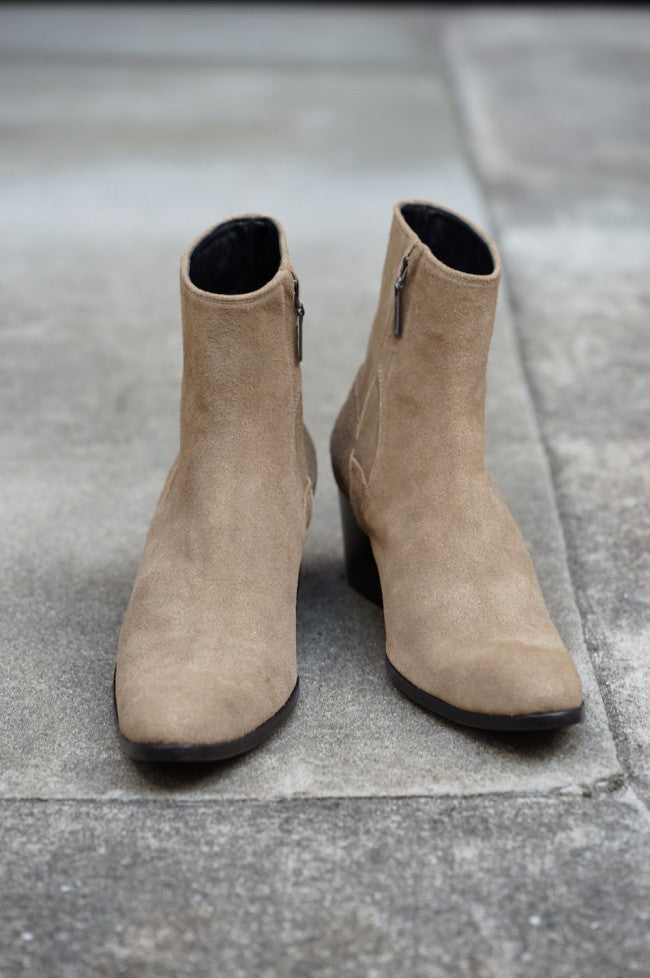 16AW Velour Suede Heel Boots BEIGE