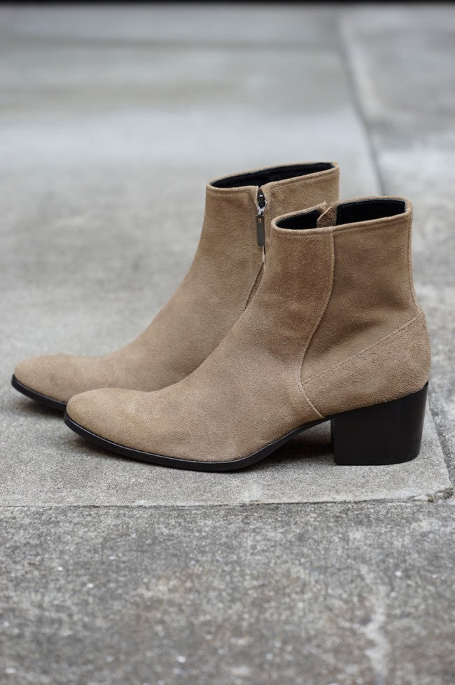 16AW Velour Suede Heel Boots BEIGE