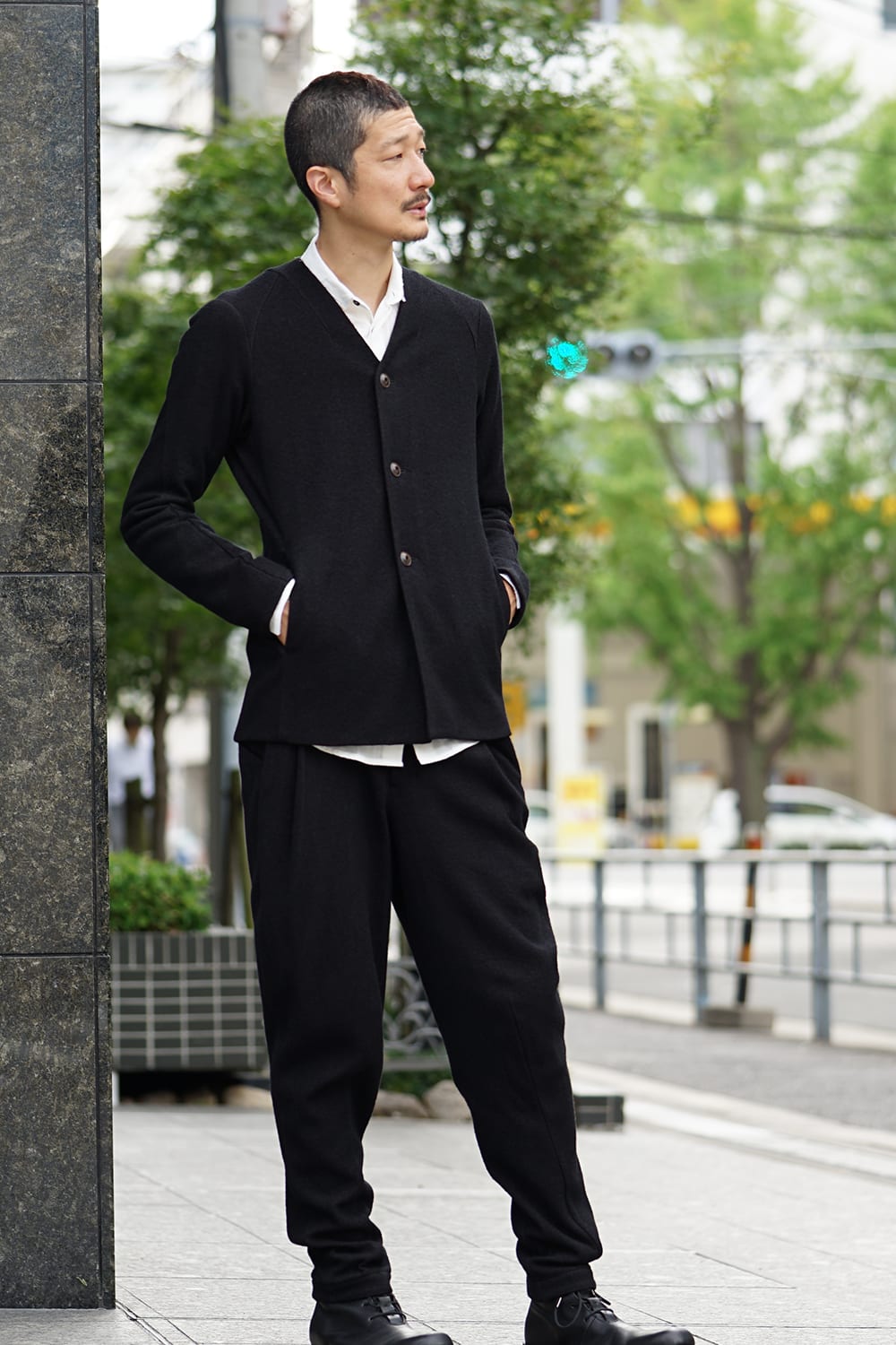 Jacket Wool / Cotton Raschel Knit Blue Black