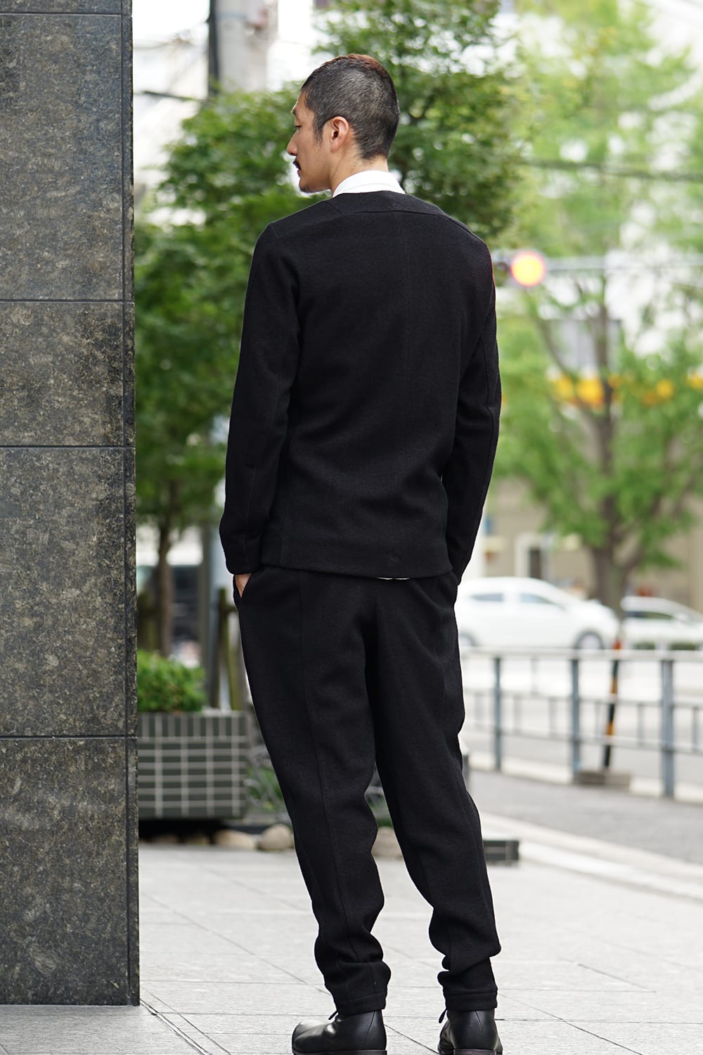 Jacket Wool / Cotton Raschel Knit Blue Black