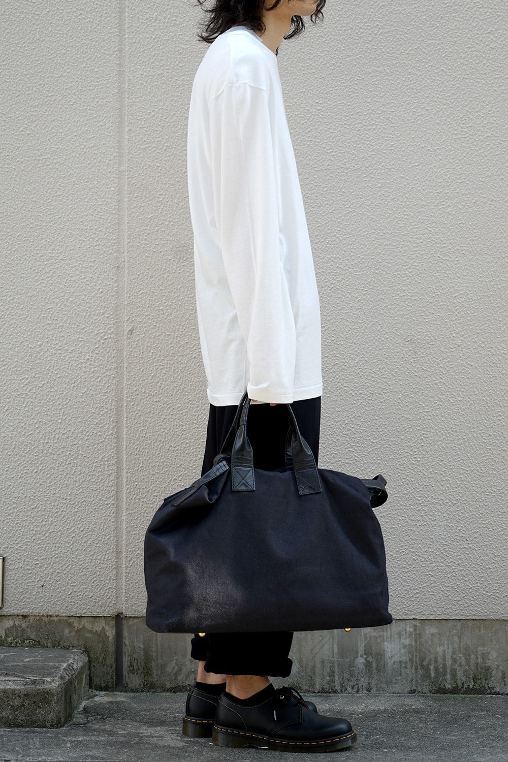 4 Handle Shoulder Bag Linen Canvas