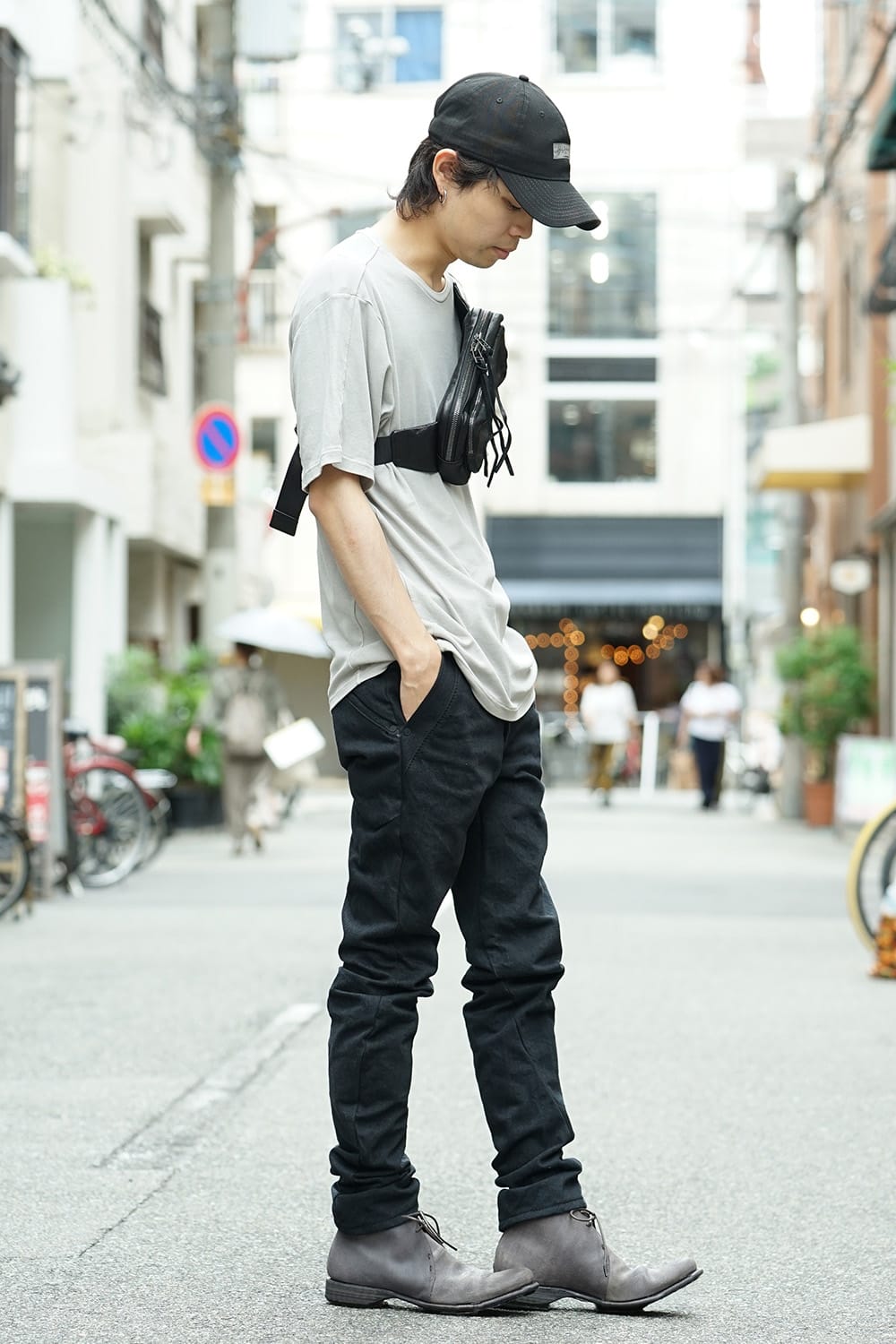 Guidi Reverse Calf Leather Back Zip Ankle Boots Purple Gray