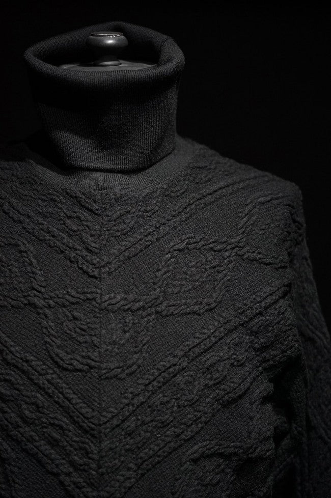 16AW Cable Knit Jacquard Turtle Neck Knit