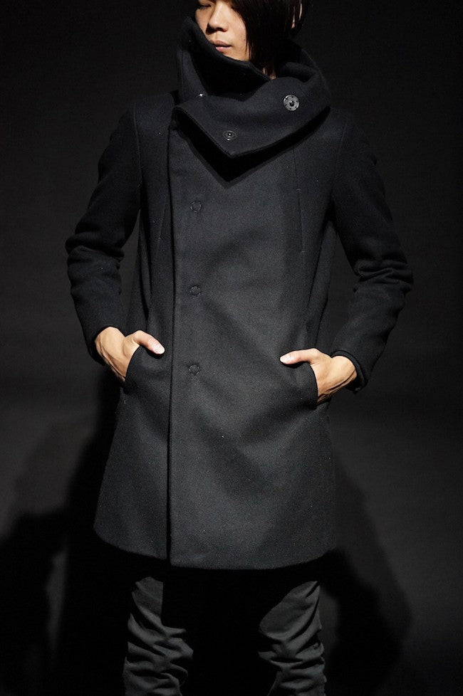 16AW Melton High Neck Coat