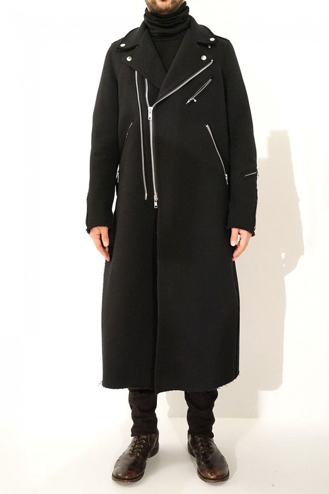 Needle Punch Melton Riders Long Coat