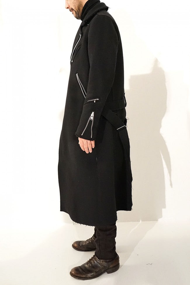 Needle Punch Melton Riders Long Coat