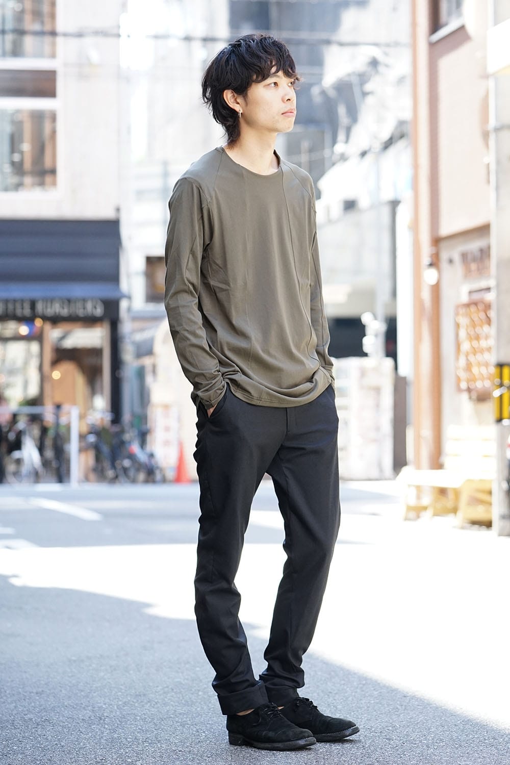 ロング スリーブ ルーズ フィット 80/2 コットン ジャージー