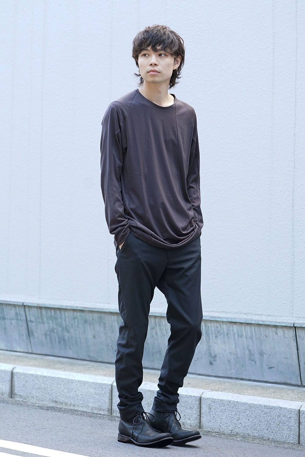 ロング スリーブ ルーズ フィット 80/2 コットン ジャージー