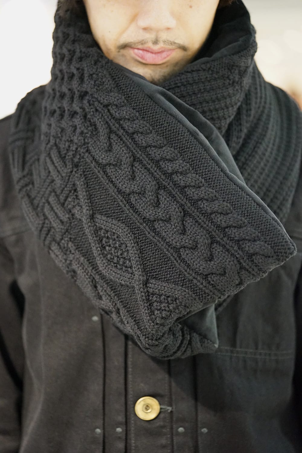 PW Knit Down Muffler Black