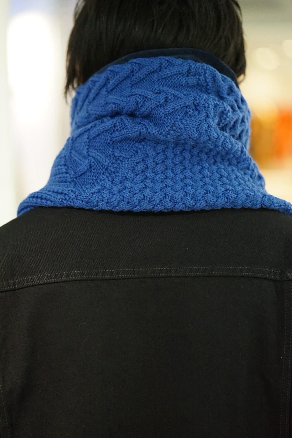 PW Knit Down Muffler Blue