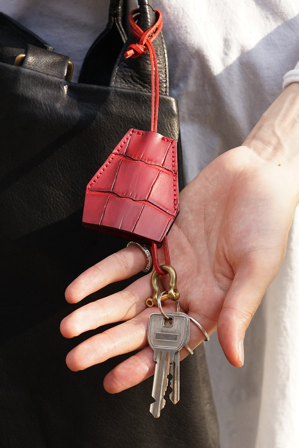 Key dyffle - crocodile Red