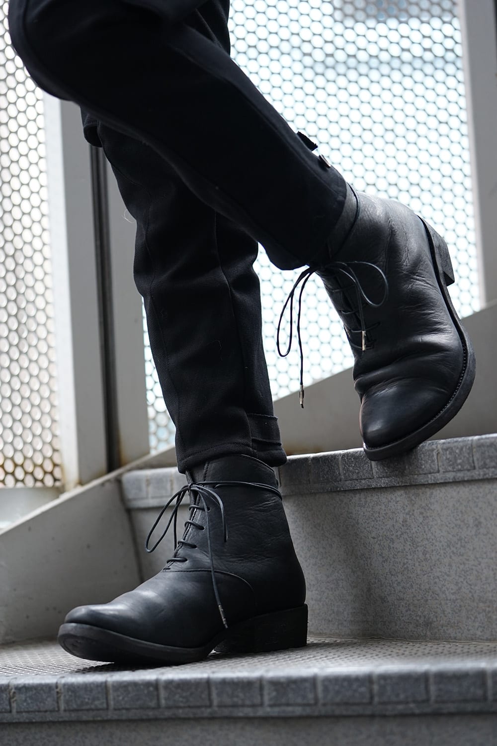 Buffalo Leather Lace Up Boots - ST109-0059A