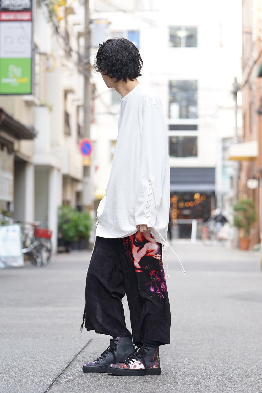 Lace Up Round Neck Long Sleeve T Shirt