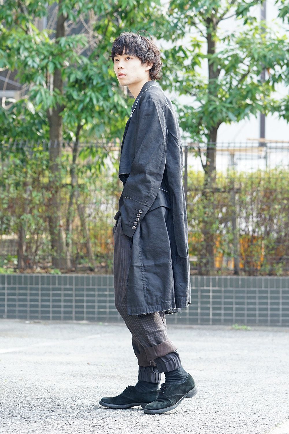 Fray processing Notched collar Coat 0M191 1103