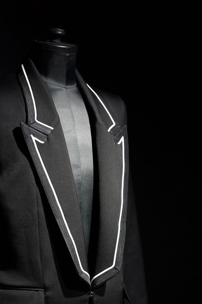 GalaabenD 16PS Tuxedo Cloth Long Jacket BLK×WHT