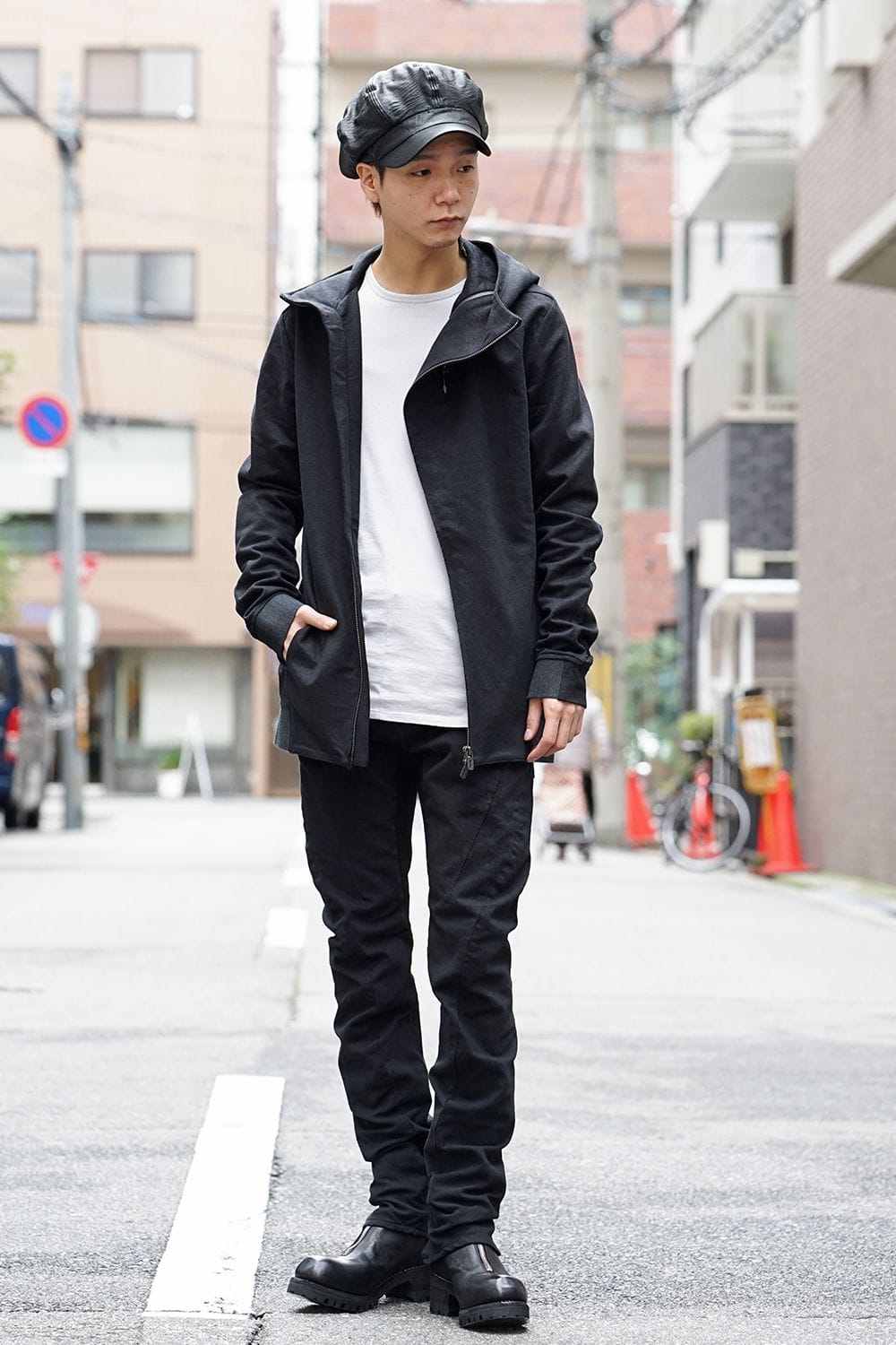 Linen x Cotton Double Face Jersey Zip up Parka