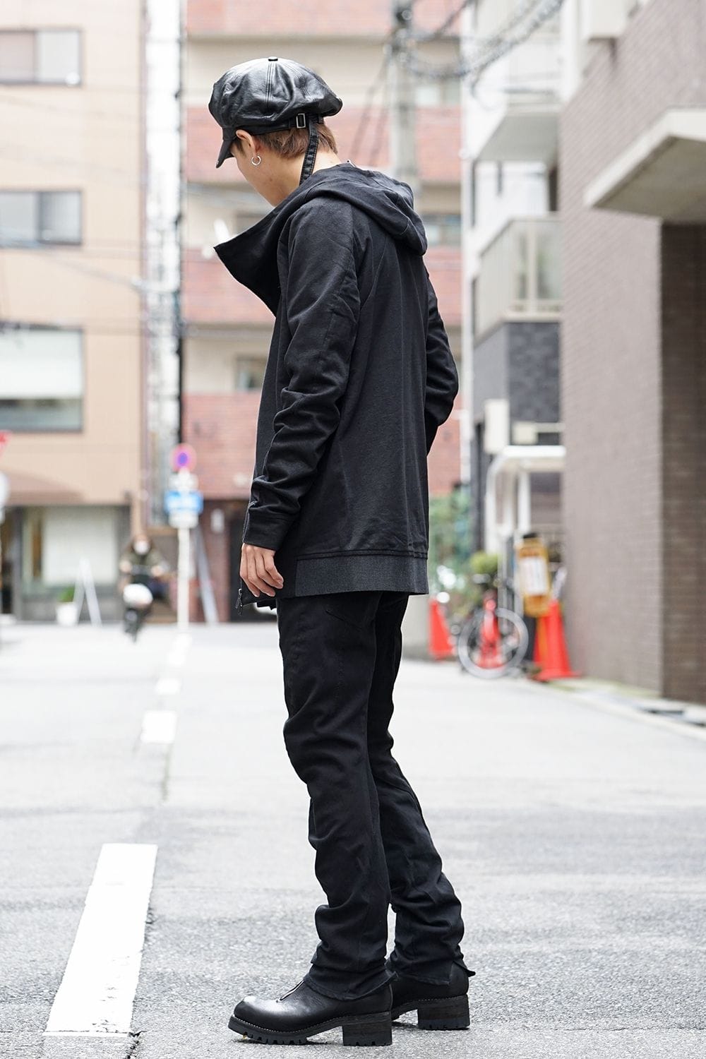 Linen x Cotton Double Face Jersey Zip up Parka
