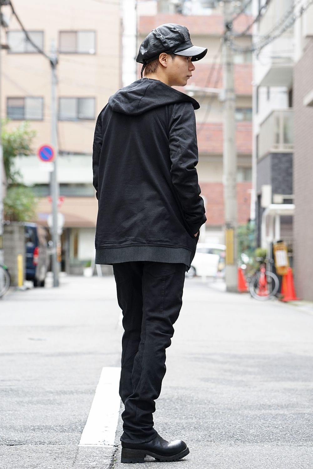 Linen x Cotton Double Face Jersey Zip up Parka