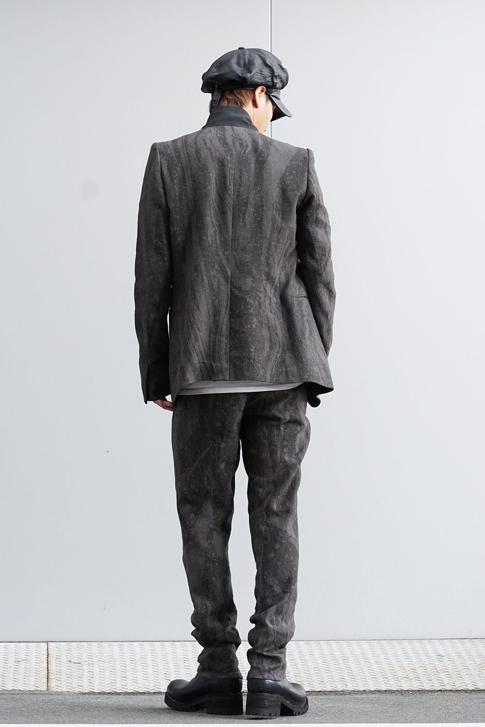 Suminagashi-dyed Linen High-Neck Tailor JKT