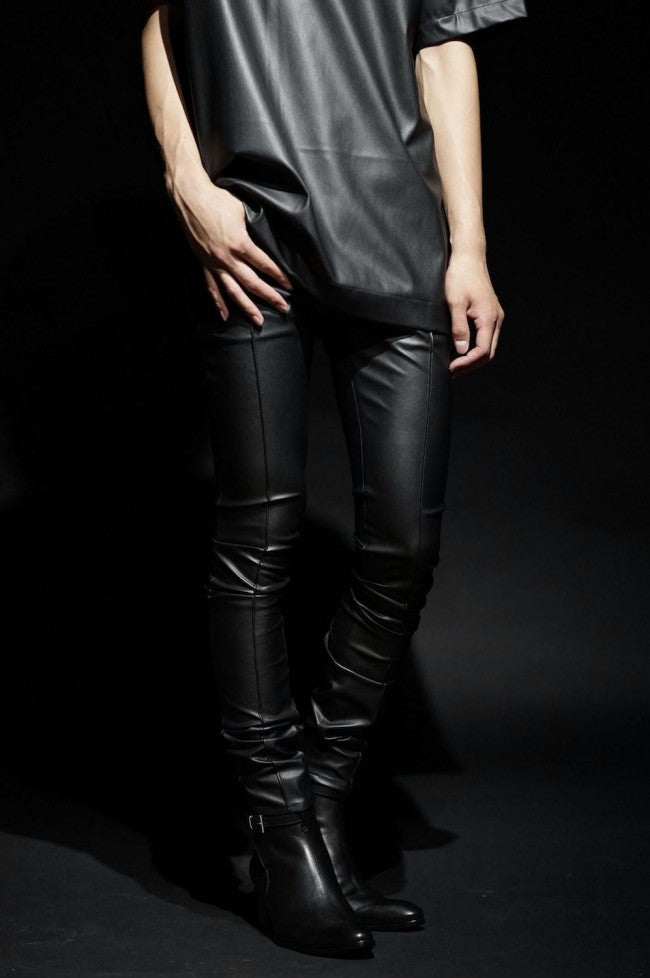 16AW Light Fake Leather Pants