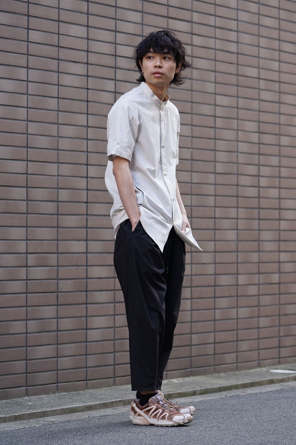 Short Sleeve Shirt Egyptian ( FINX ) Cotton - White Gray