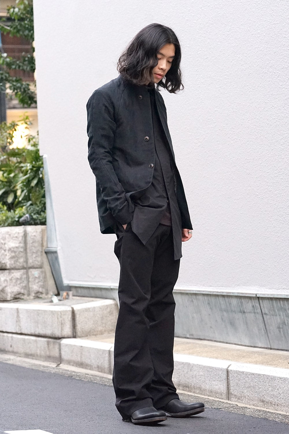 Jacket Cotton Linen Check Blue Black