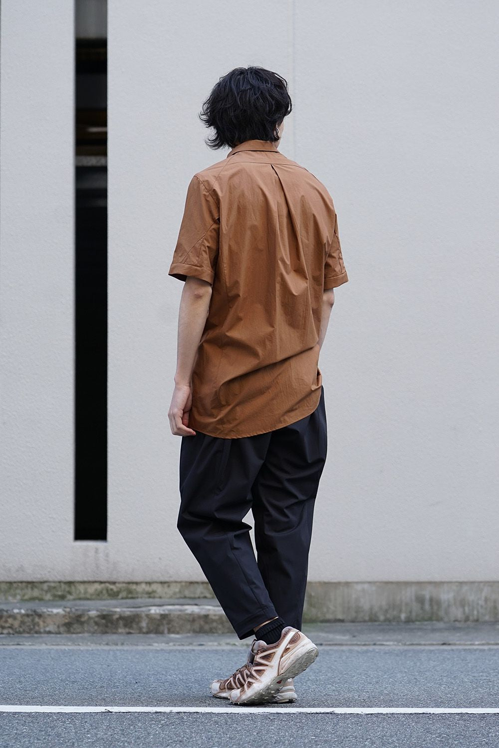 Short Sleeve Shirt Cotton Hard Wash - Camel