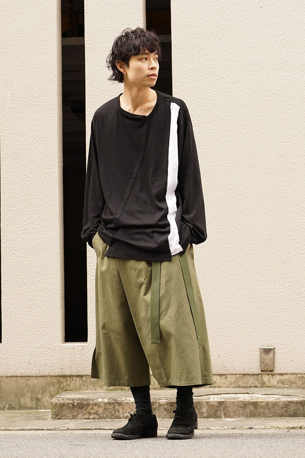 Left wrap pants Kahki