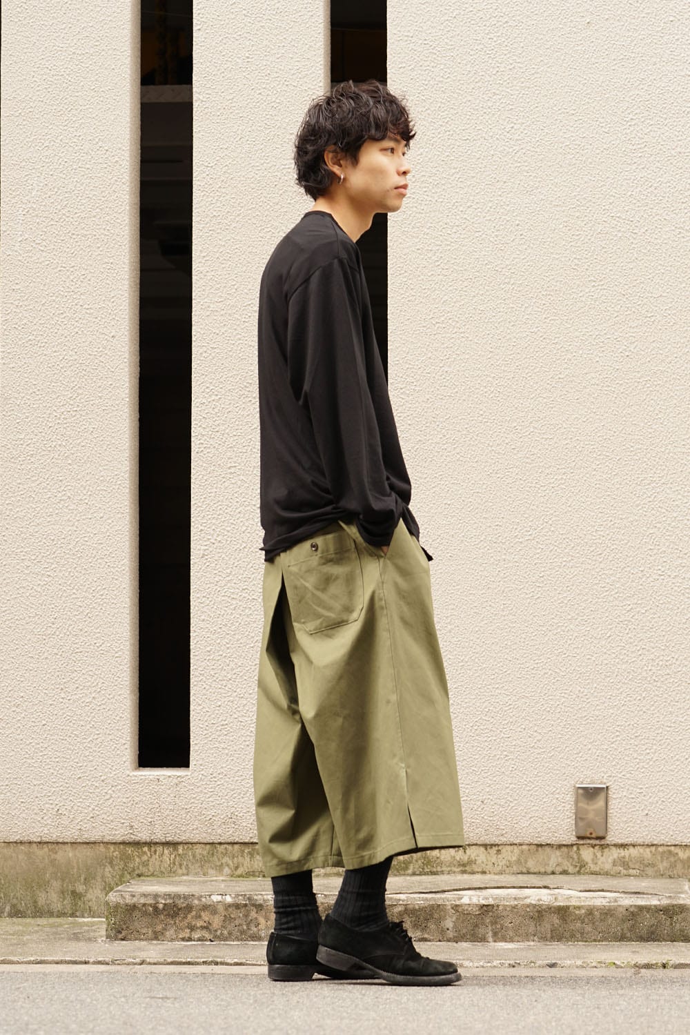 Left wrap pants Kahki