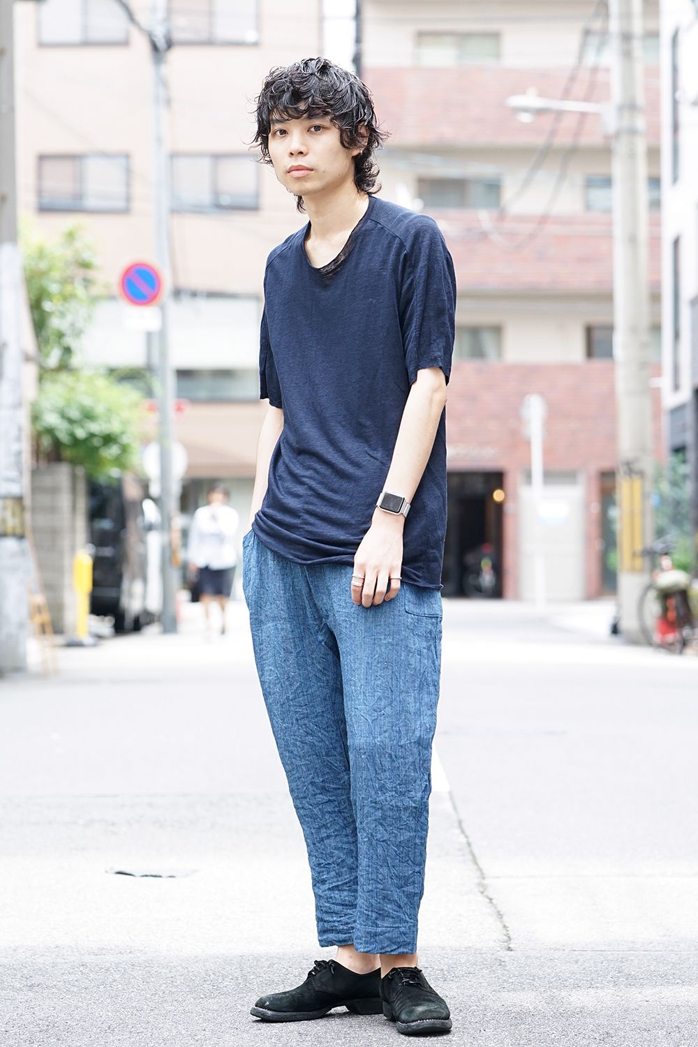 Linen Jersey T-shirts Navy