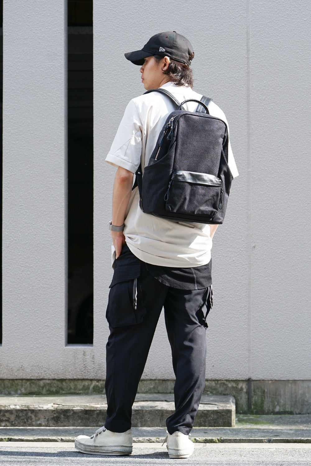 tower Ruck –Linen×Steer Leather Black