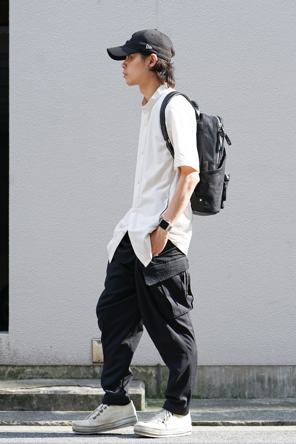 tower Ruck –Linen×Steer Leather Black