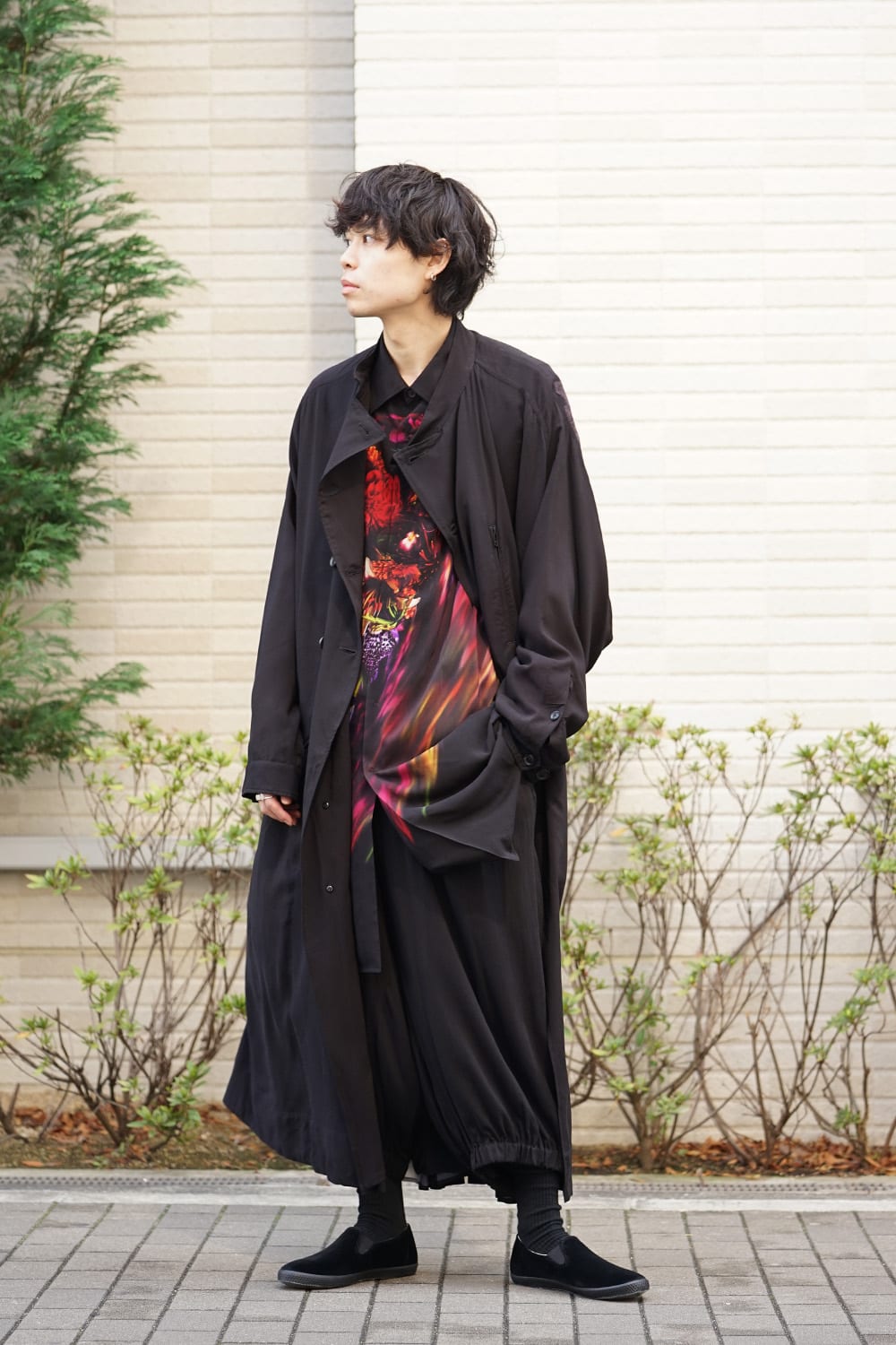 W Stand Back Print Coat