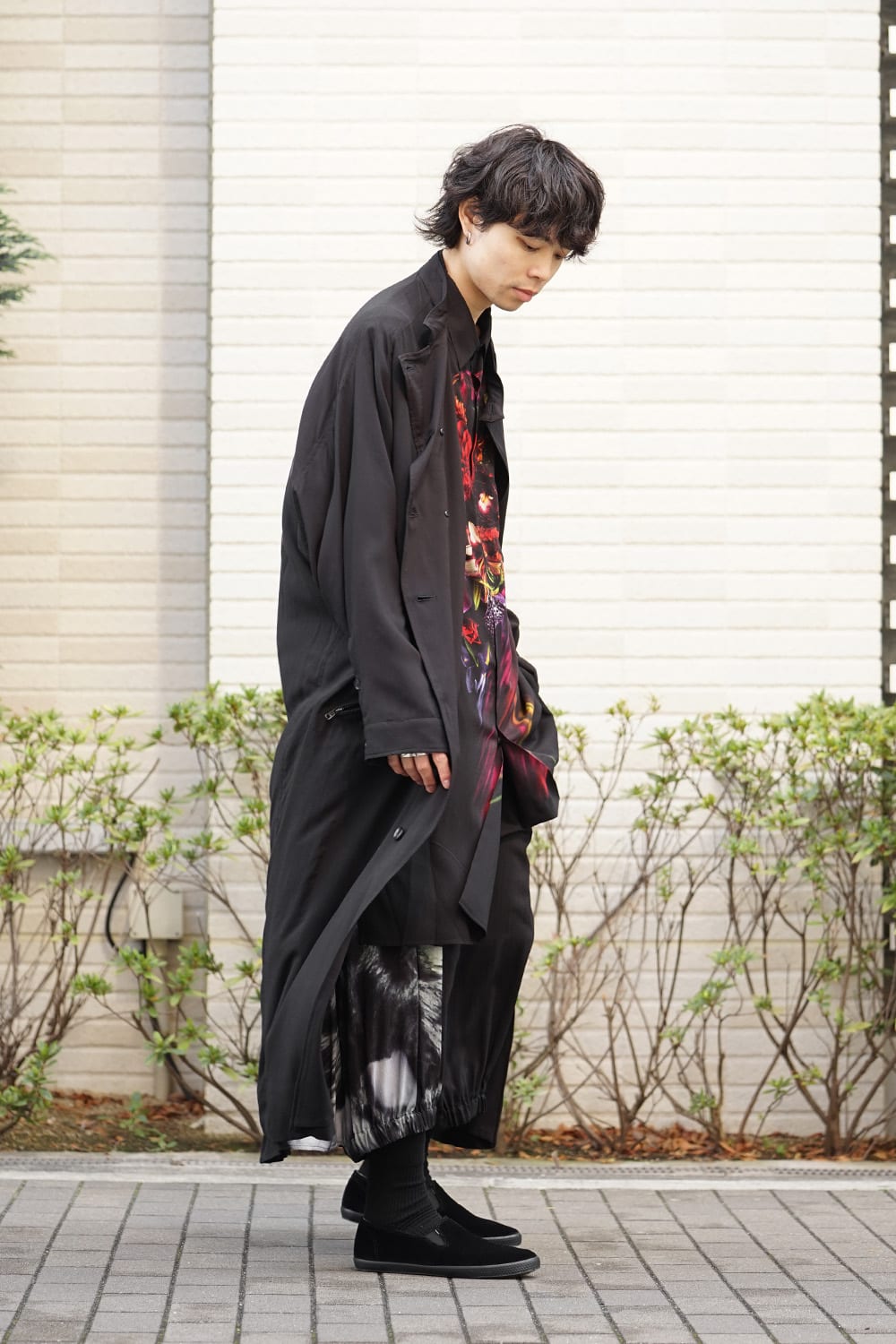 W Stand Back Print Coat