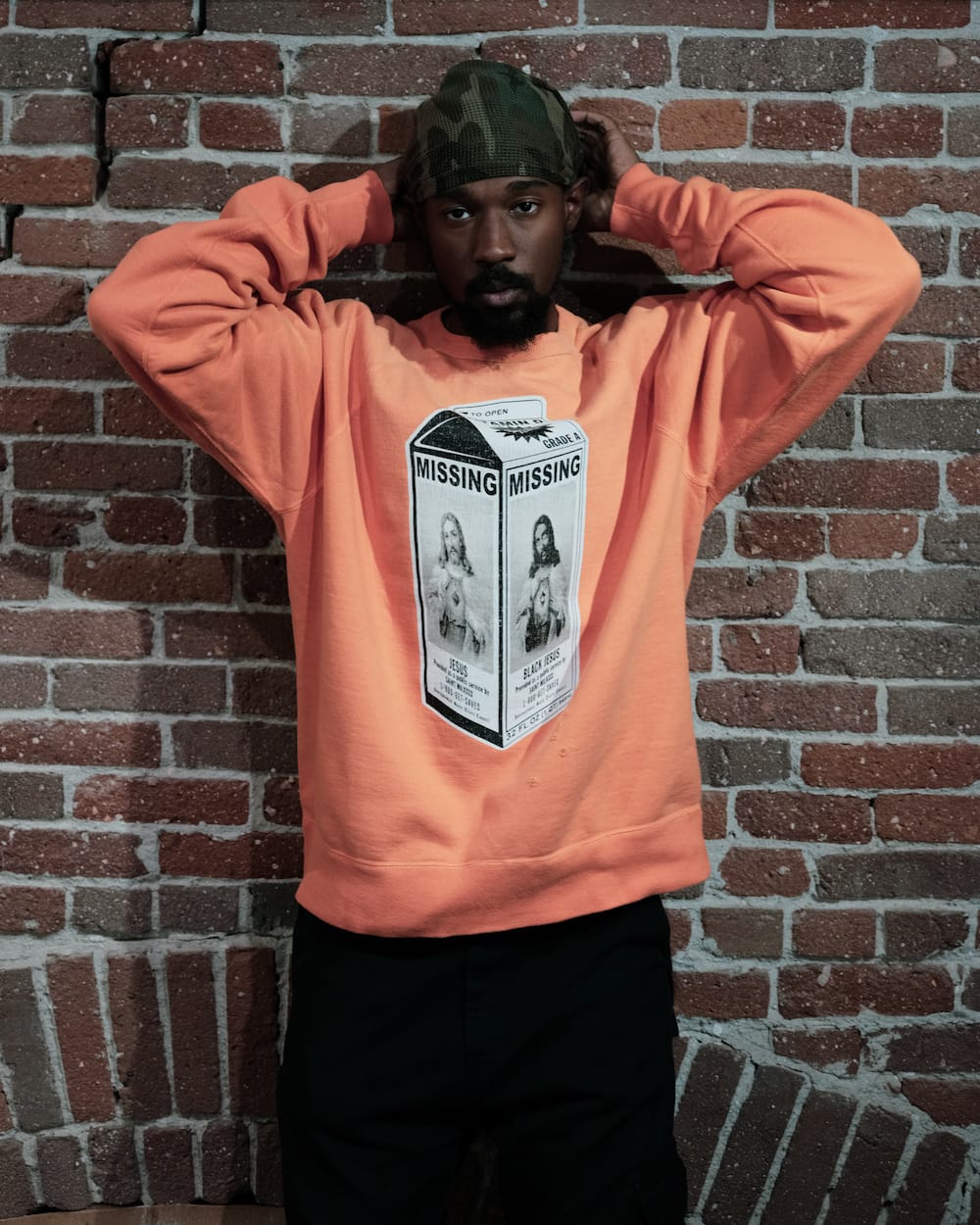 DENIM TEARS × ©SAINT M×××××× "SAINT TEARS" MILK PACK Raglan sleeve Sweat shirt