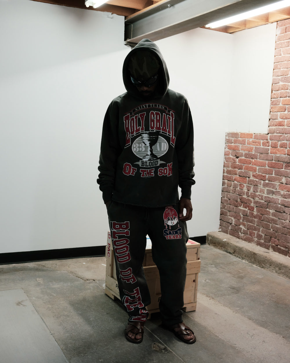 DENIM TEARS × ©SAINT M×××××× "SAINT TEARS" HOLY GRAIL Sweat pants Black