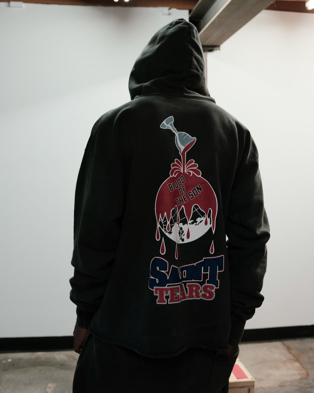 DENIM TEARS × ©SAINT M×××××× "SAINT TEARS" HOLY GRAIL Hoodie Black