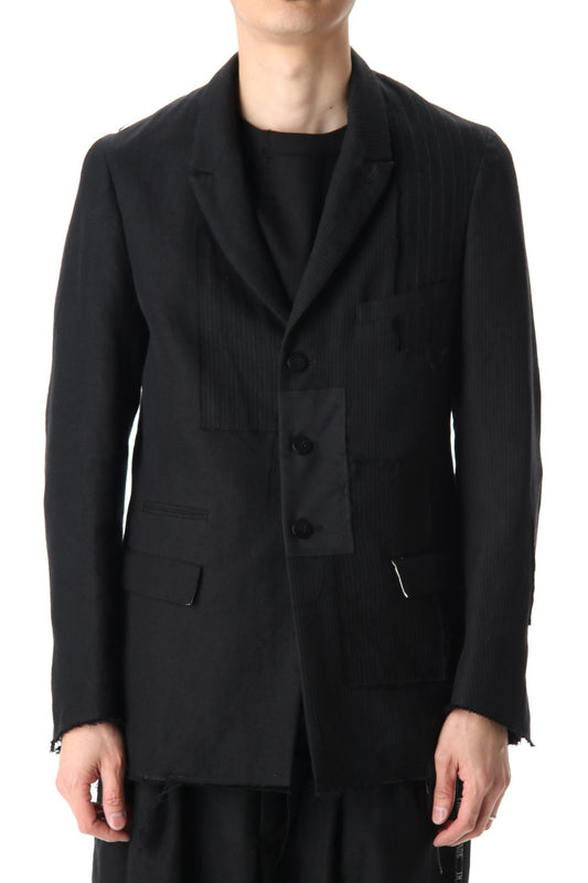 Peaked Lapel Patchwork Jacket