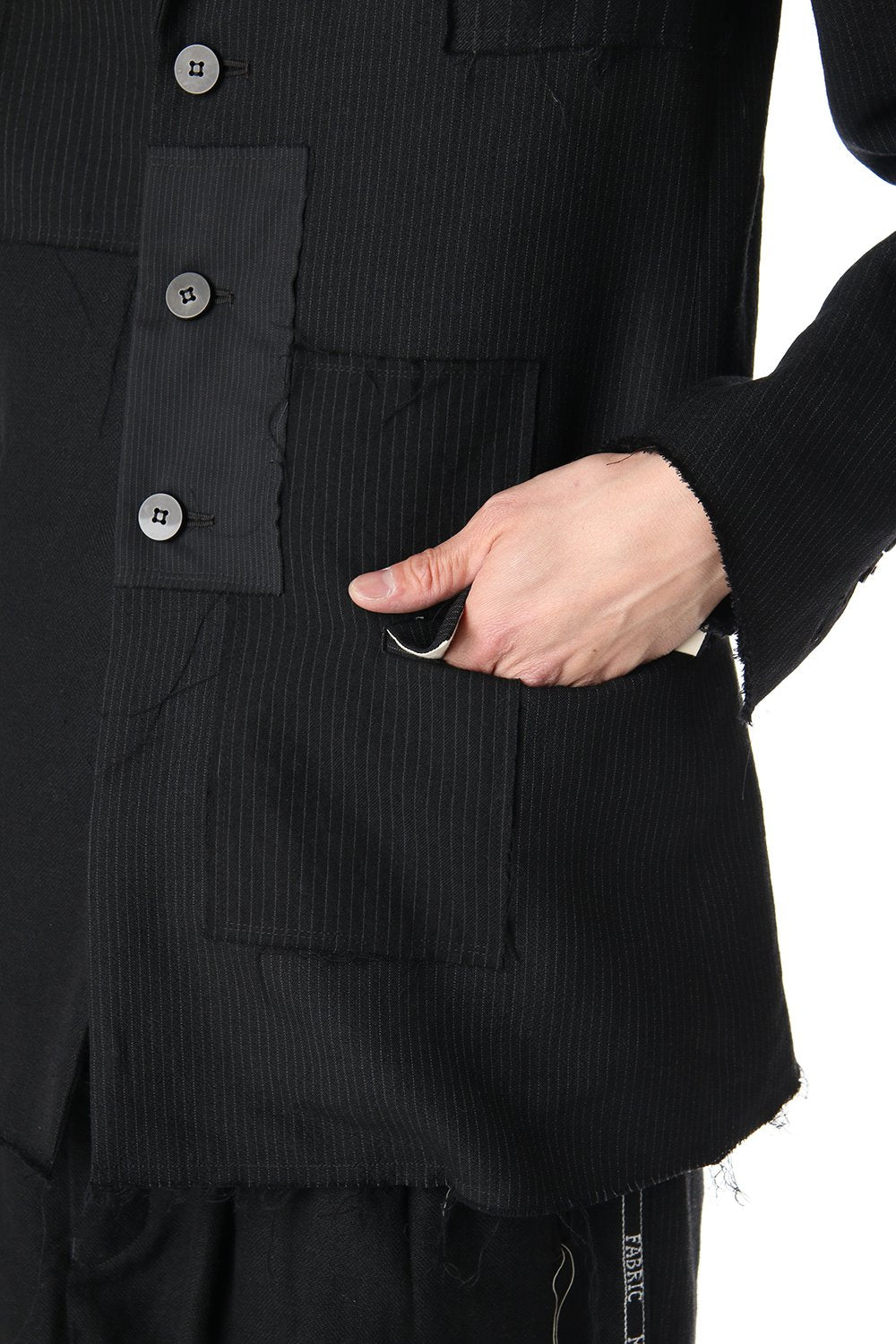 Peaked Lapel Patchwork Jacket