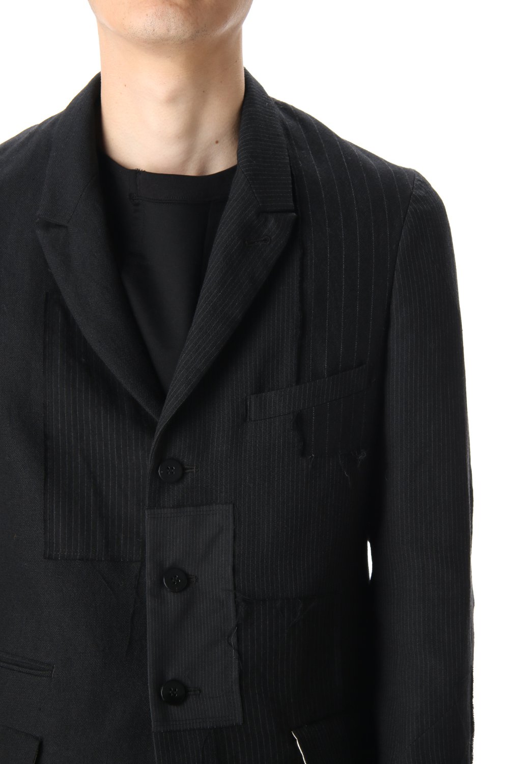 Peaked Lapel Patchwork Jacket