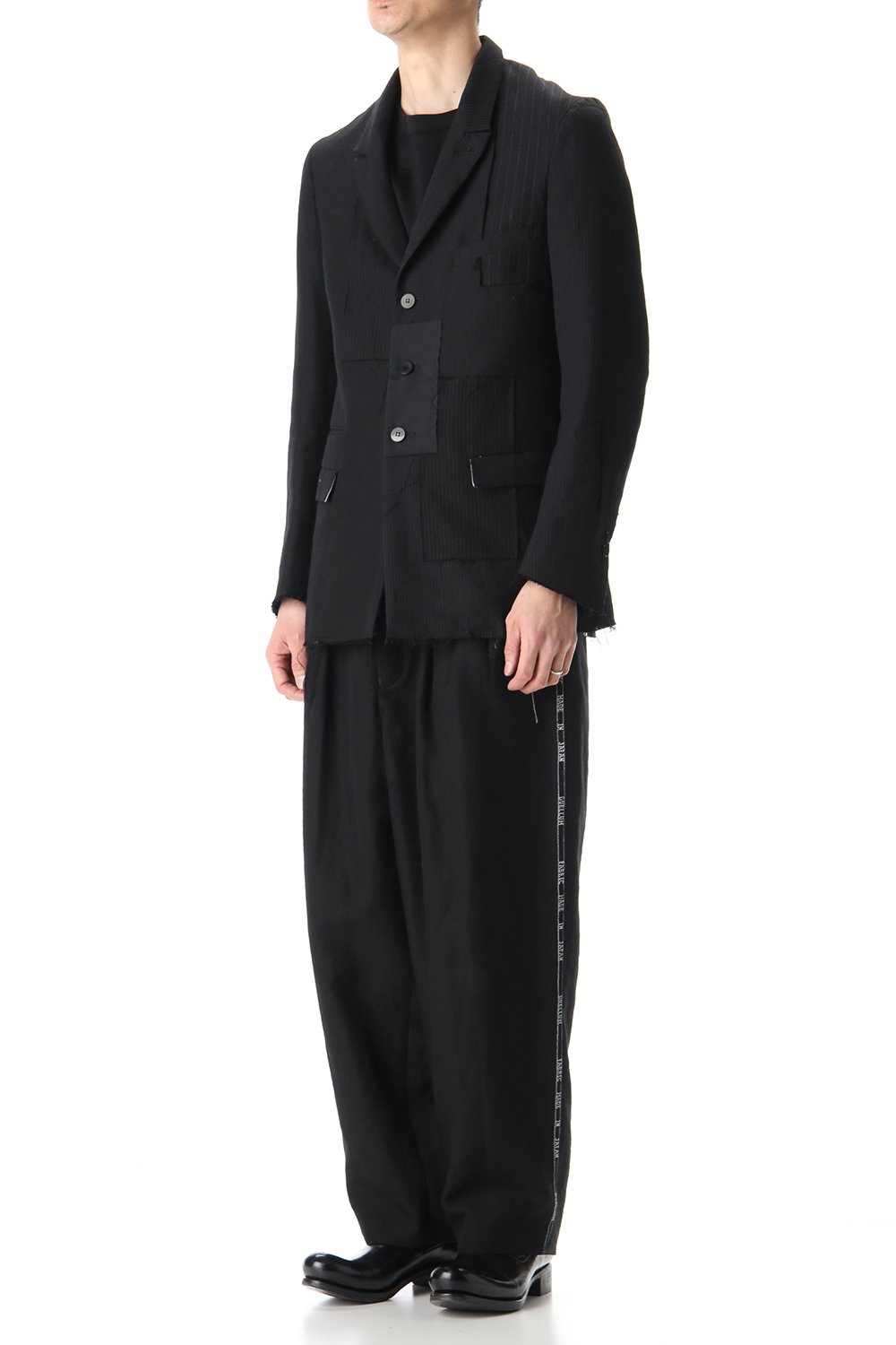 Peaked Lapel Patchwork Jacket