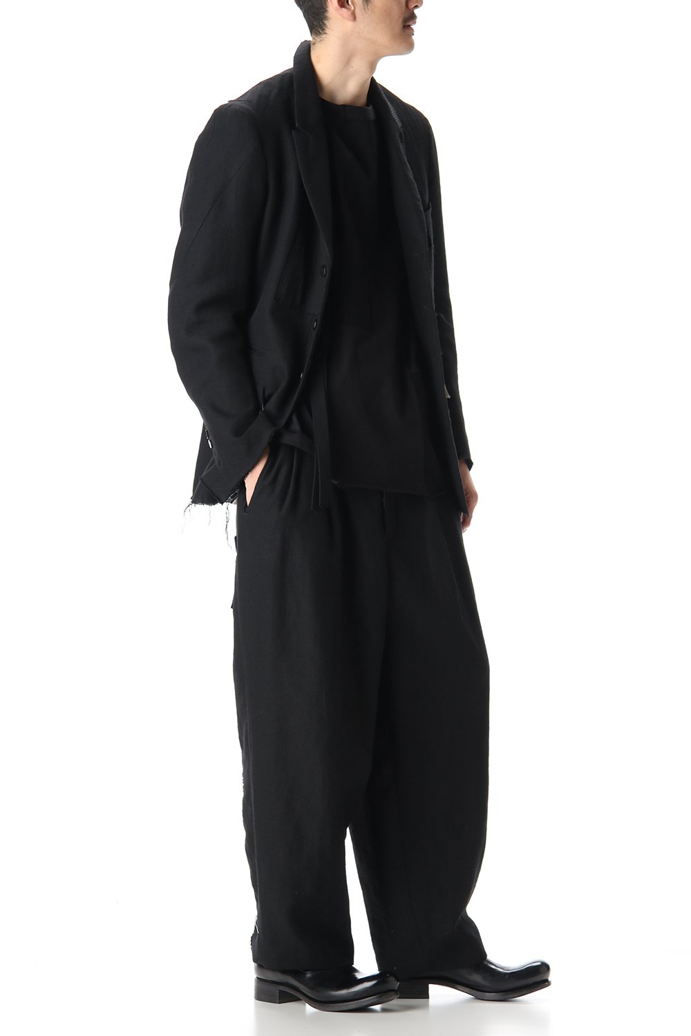 Peaked Lapel Patchwork Jacket