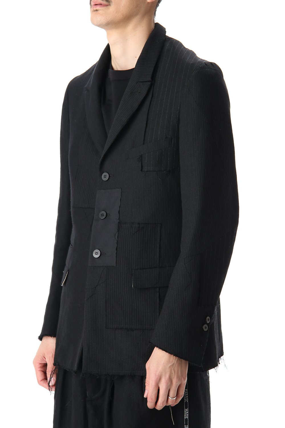 Peaked Lapel Patchwork Jacket