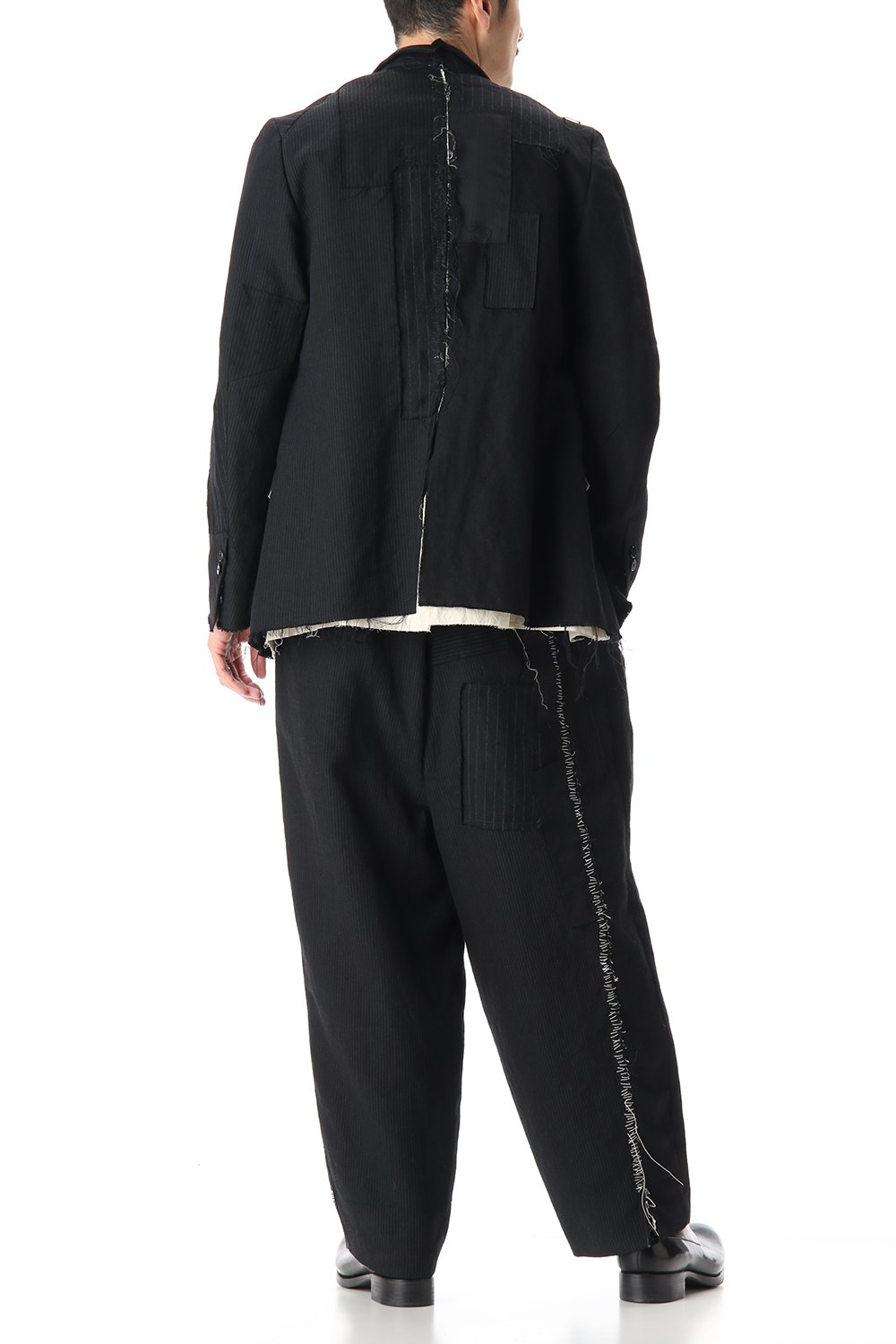 Peaked Lapel Patchwork Jacket