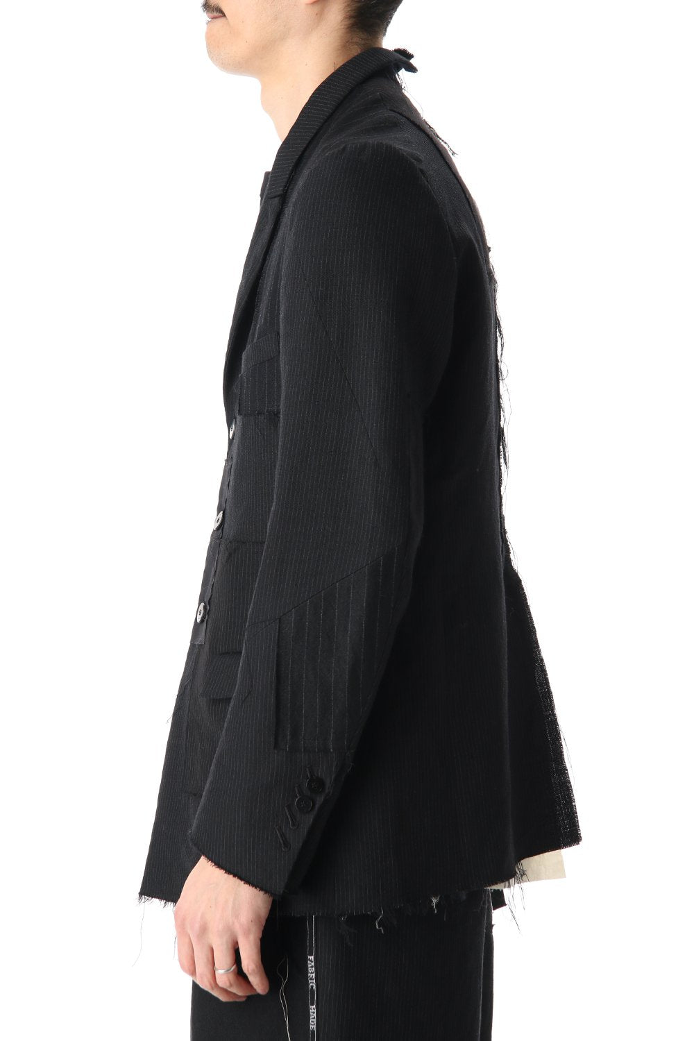 Peaked Lapel Patchwork Jacket