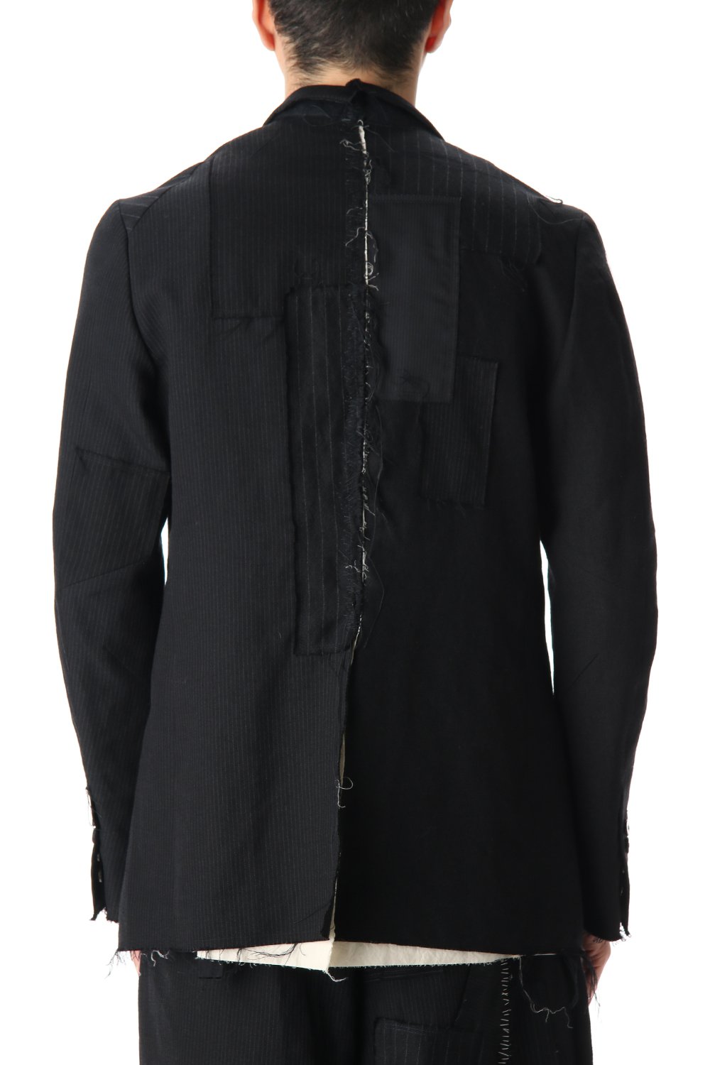 Peaked Lapel Patchwork Jacket