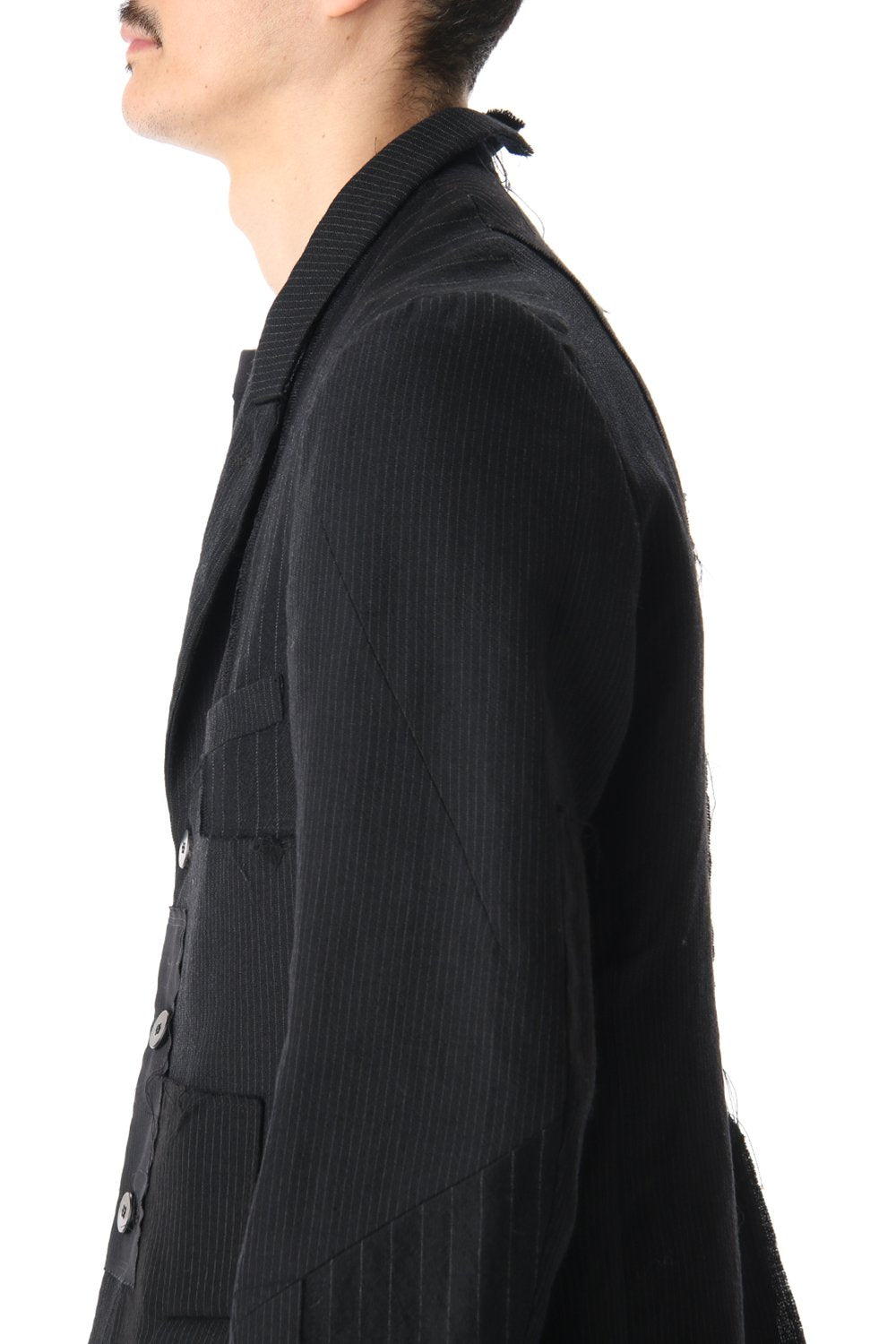 Peaked Lapel Patchwork Jacket