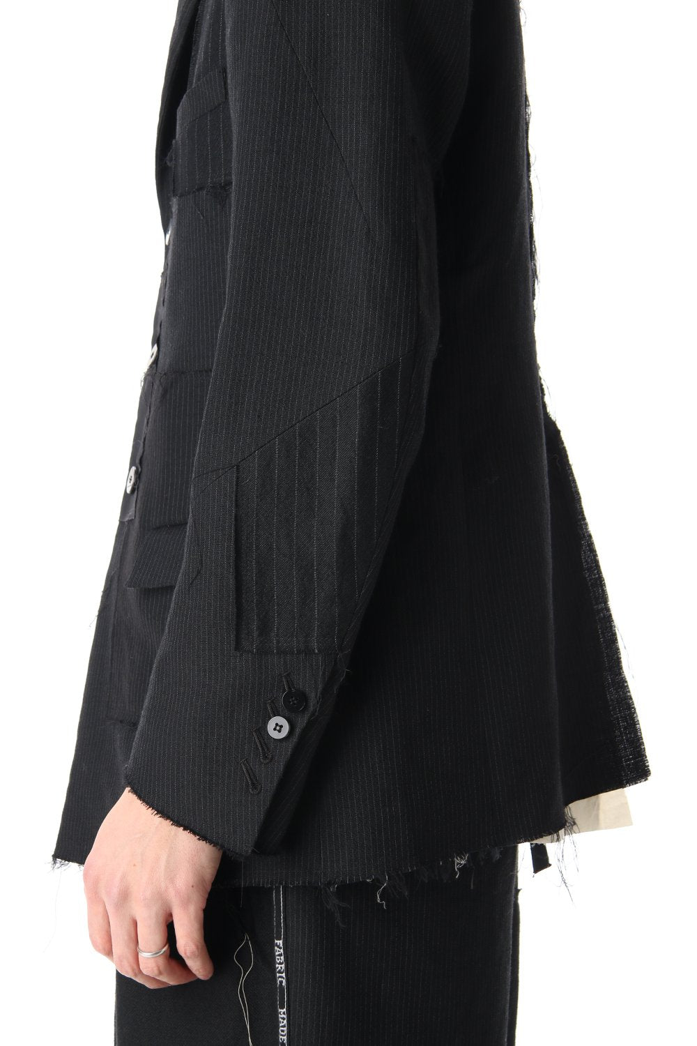 Peaked Lapel Patchwork Jacket