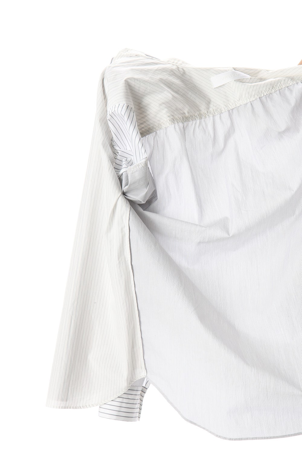 Linen Stripe Paneled Shirt  White / White Stripe