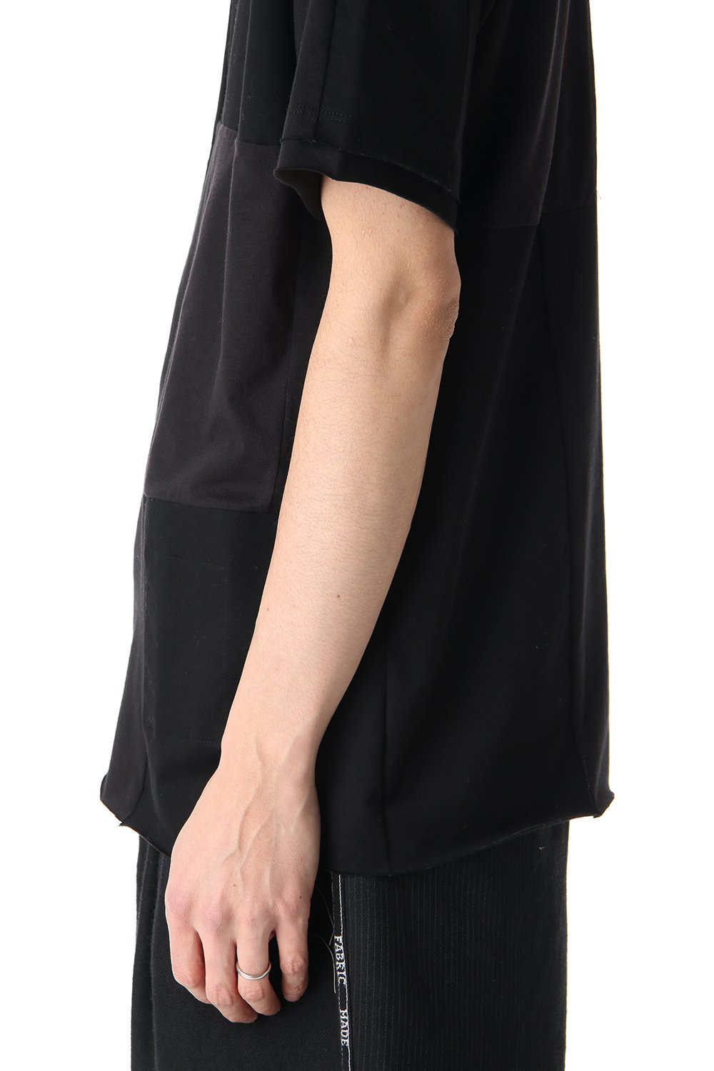 Patchwork Back Seamed T-Shirts Black